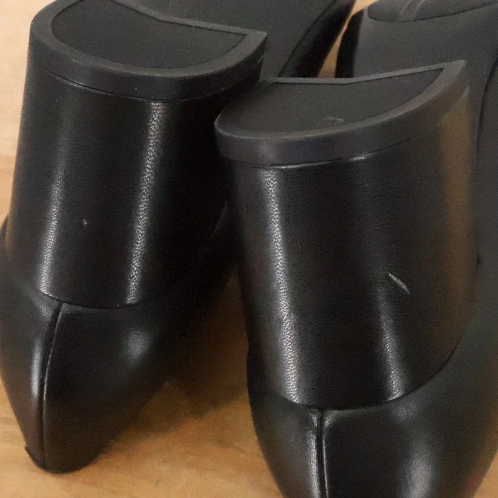 Easy Spirit Secarlla Block Heel Pumps Leather Comfort Career Black Size 10W Wide